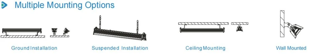 High Quality LED Linear Highbay Light in Tunnel Factory Warehouse Parking 60-300W 130LMW-150LMW LED Flood Lighting